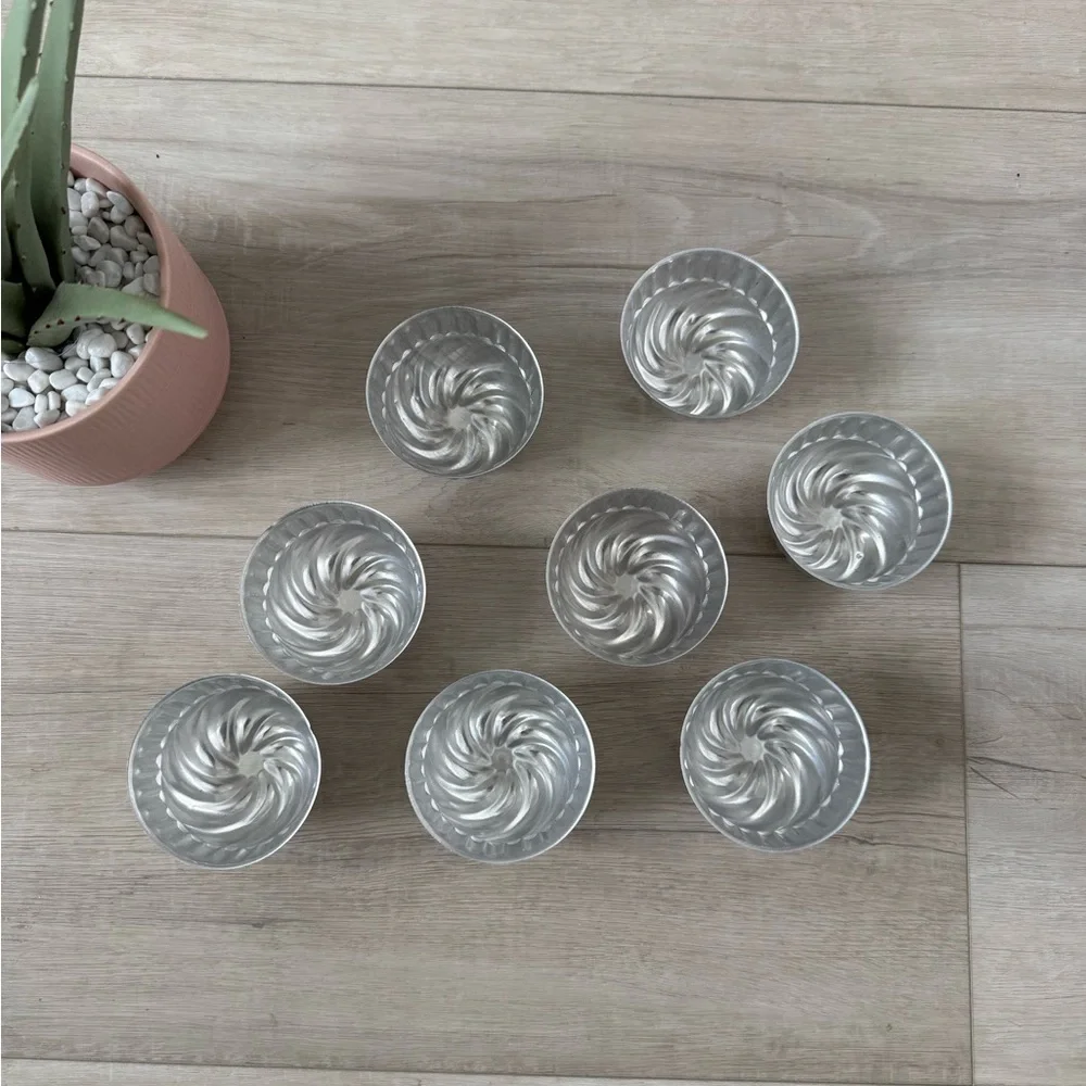 Vintage Aluminum pans jell-o baking Fluted Molds